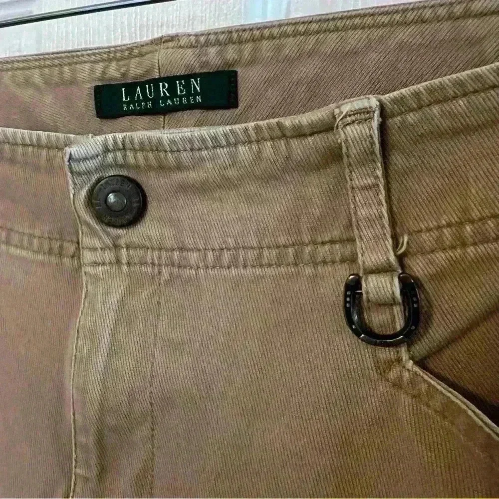 Lauren Ralph Lauren Tan Cropped Ankle Pants Womens Plus Size 16 GUC